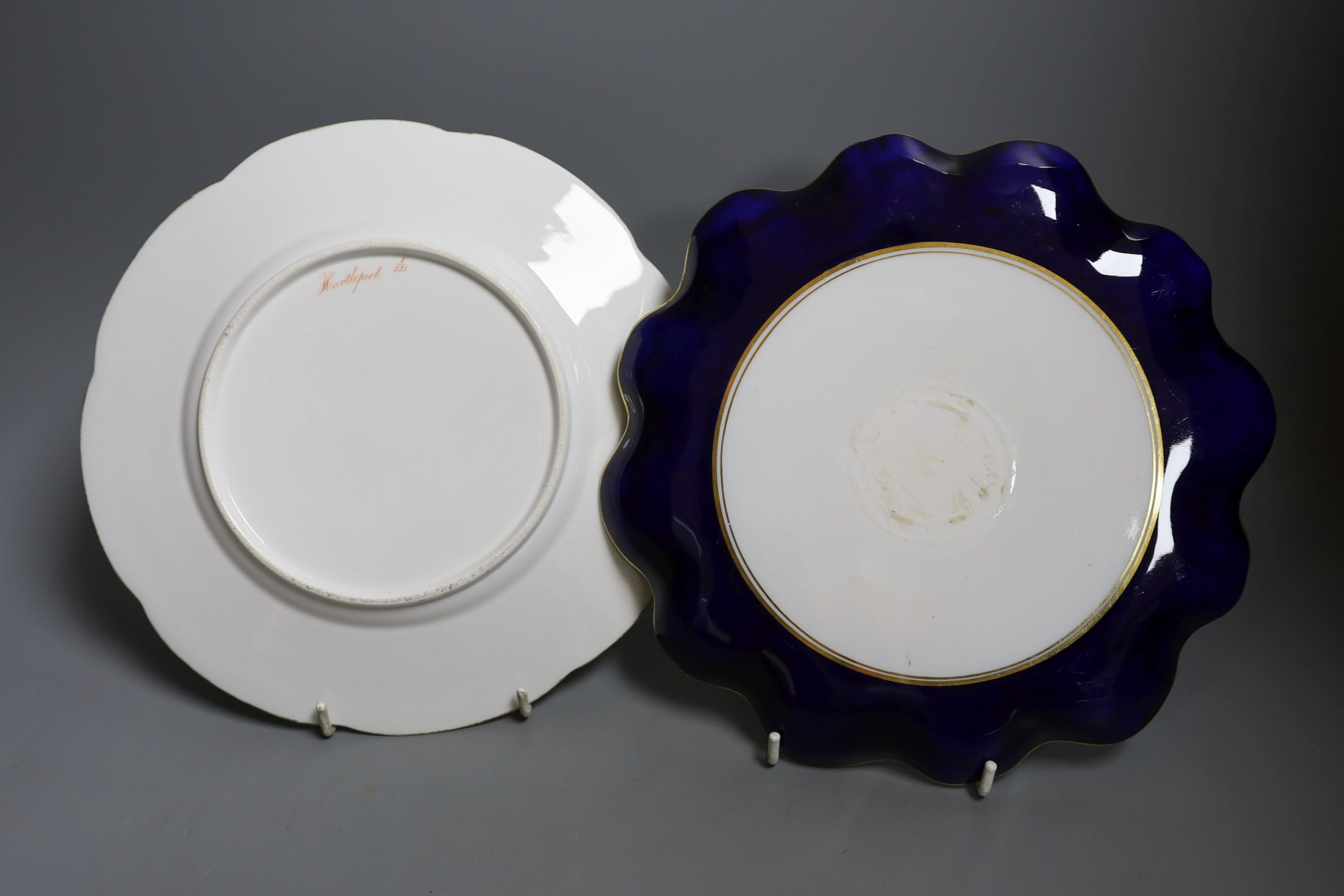 Four English porcelain topographical painted plates, to include Coalport, Royal Worcester and a similar (5)